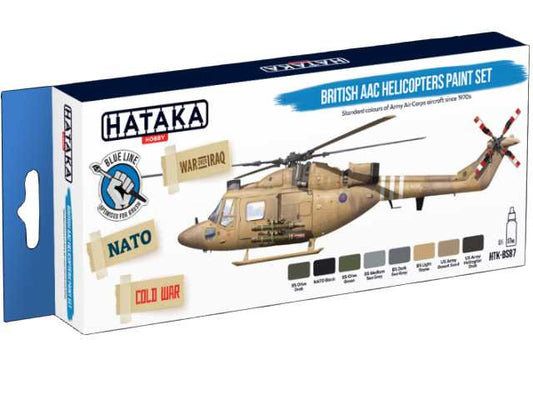 8 x 17ml Hataka - Acrylic Paint Set - British AAC Helicopters (for hand brushing)