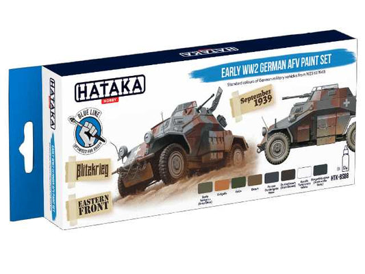 8 x 17ml Hataka - Acrylic Paint Set - Early WW2 German AFV  (for hand brushing)