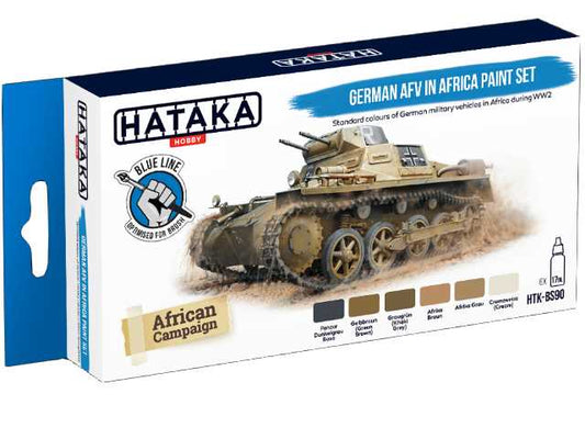 6 x 17ml Hataka - Acrylic Paint Set -German AFV in Africa (for hand brushing)