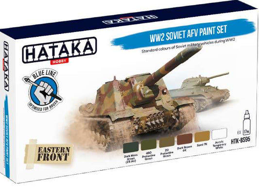 6 x 17ml Hataka - Acrylic Paint Set - WW2 Soviet AFV (for hand brushing)