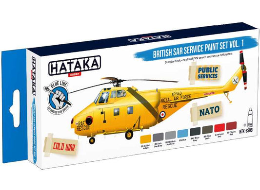 8 x 17ml Hataka - Acrylic Paint Set -British SAR Service vol. 1 (for hand brushing)