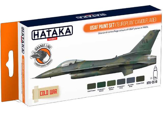 6 x 17ml Hataka - Lacquer Paint Set - USAF European Camouflage