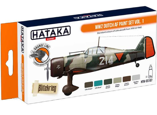 6 x 17ml Hataka - Lacquer Paint Set - WW2 Dutch AF vol. 1