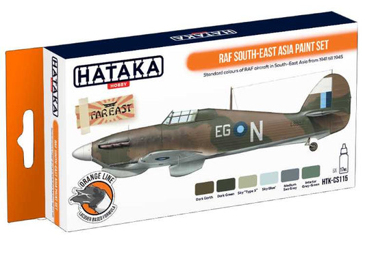 6 x 17ml Hataka - Lacquer Paint Set - RAF South-East Asia