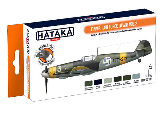 6 x 17ml Hataka - Lacquer Paint Set - Finnish Air Force (WWII) Vol. 2