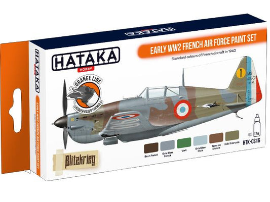6 x 17ml Hataka - Lacquer Paint Set - Early WW2 French Air Force