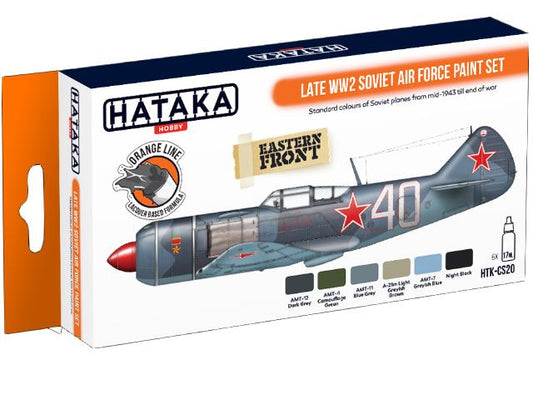 6 x 17ml Hataka - Lacquer Paint Set - Late WW2 Soviet Air Force