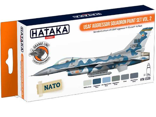6 x 17ml Hataka - Lacquer Paint Set - USAF Aggressor Squadron vol. 2