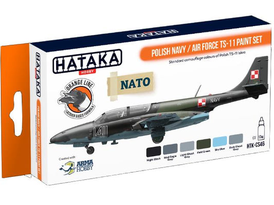 6 x 17ml Hataka - Lacquer Paint Set - Polish Navy / Air Force TS-11