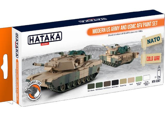 8 x 17ml Hataka - Lacquer Paint Set - Modern US Army and USMC AFV