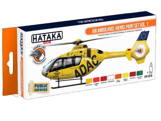 8 x 17ml Hataka - Lacquer Paint Set - Air Ambulance (HEMS) vol. 1
