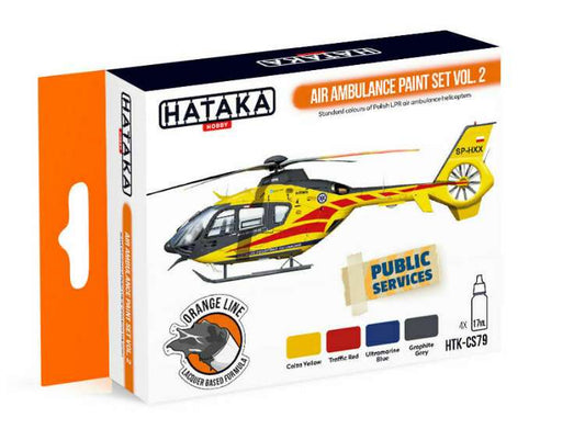4 x 17ml Hataka - Lacquer Paint Set - Air Ambulance Set 2