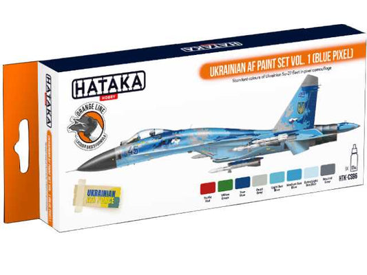 8 x 17ml Hataka - Lacquer Paint Set - Ukrainian AF vol. 1 Blue Pixel