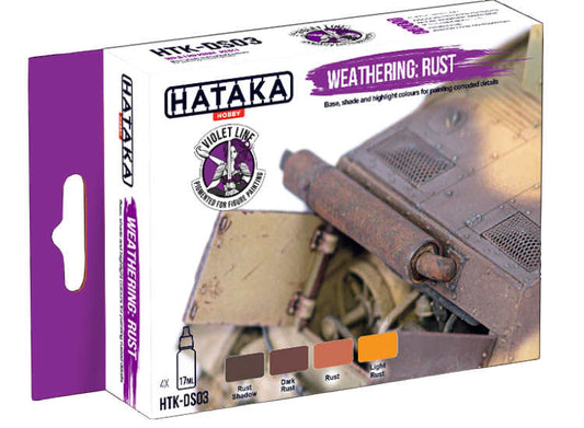 4 x 17ml Hataka - Acrylic Paint Set - Weathering: Rust