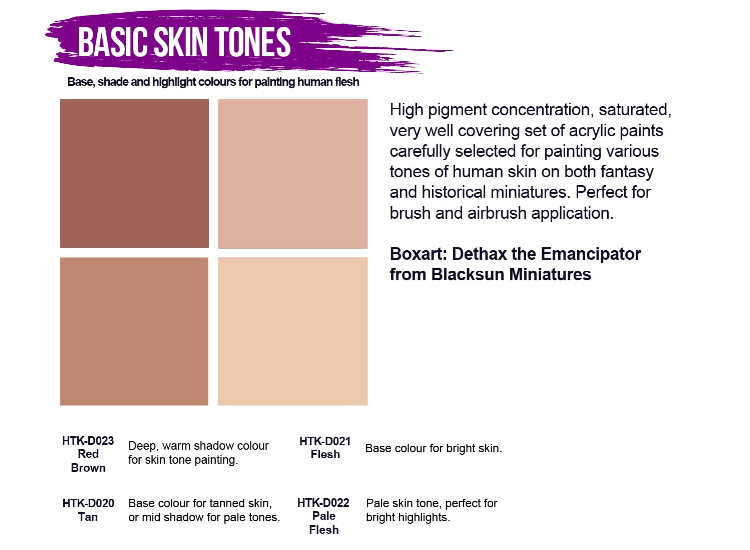 4 x 17ml Hataka - Acrylic Paint Set - Basic Skin Tones