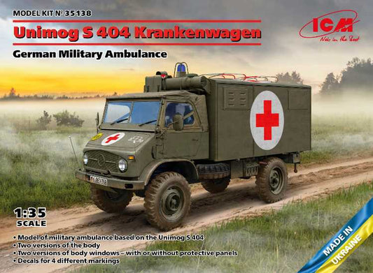 1/35 ICM - Unimog S 404 Krankenwagen, German Military Ambulance