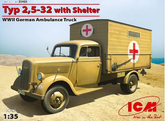 1/35 ICM - Typ 2.5-32 with Shelter, WWII German Ambulance Truck