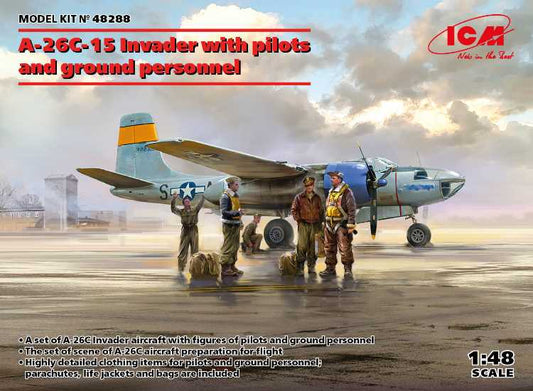 1/48 ICM - A-26C-15 Invader with pilots and ground personnel