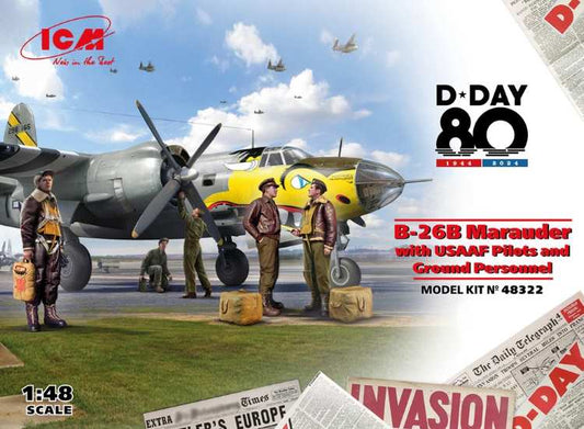 1/48 ICM - D-Day 80 B-26B Marauder with USAAF Pilots / Ground Personnel