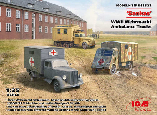 1/35 ICM - 'Sankas' WWII Wehrmacht Ambulance Trucks