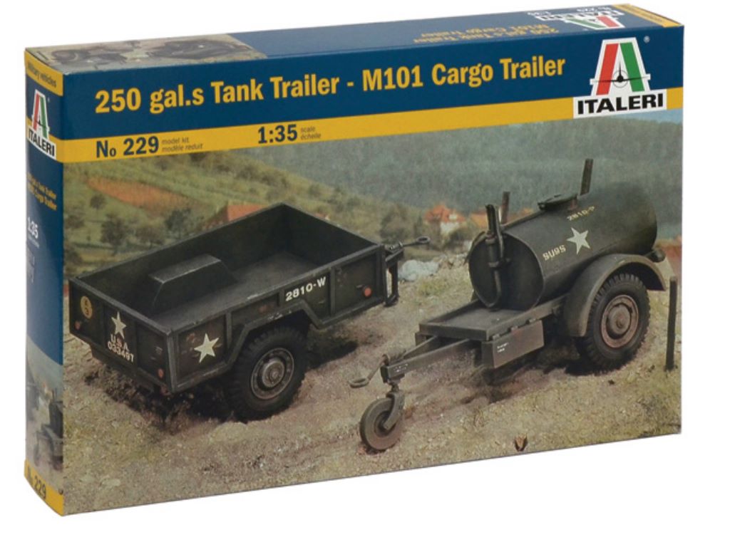 1/35 Italeri - 250 gal.s Tank Trailer - M101 Cargo Trailer