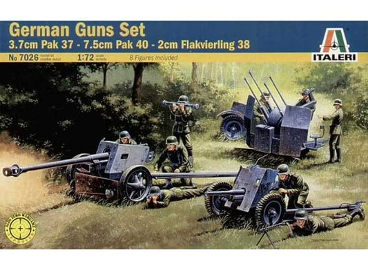 1/72 Italeri - German Gun Set 3.7cm Pak 37 + 7.5cm Pak 40 + 2cm Flakvierling 38
