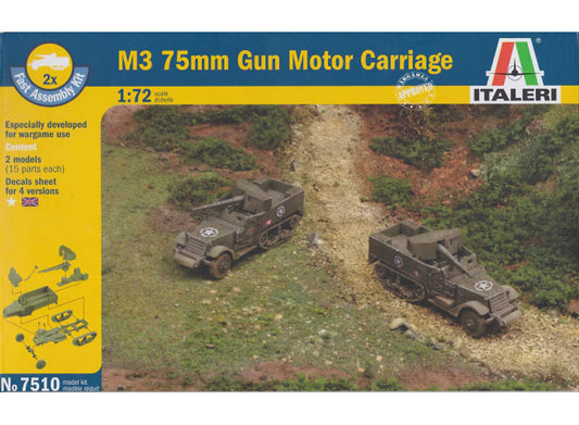 1/72 Italeri - M3 75mm Gun Motor Carriage -Two Fast Assembly Models