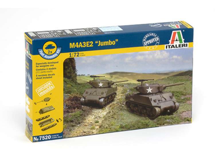1/72 Italeri - M4A3E2 Sherman Jumbo - 2 Fast Assembly Models