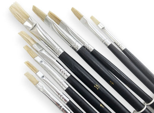  Toolzone - 9 Piece Assorted Flat Brushes Budget Set
