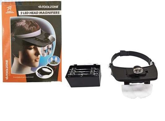 - Toolzone - Head Magnifier 2 Leds glass with 4 lenses