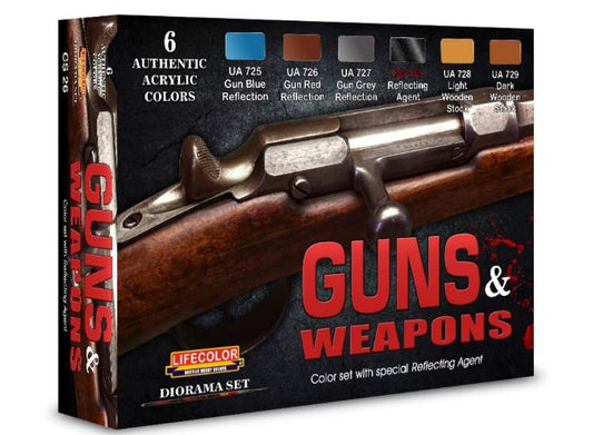 6x 22ml Lifecolor - Guns & Weapons - Acrylic Paint Set