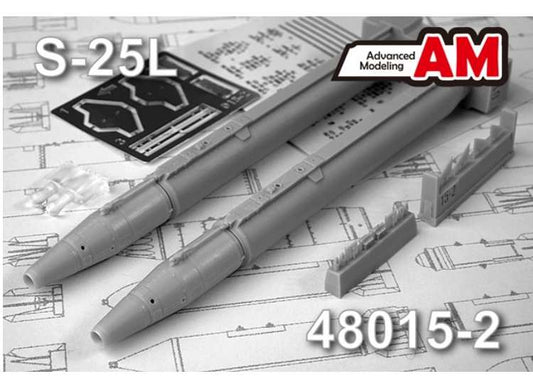 1/48 Advanced Modeling - S-25L Air to Surface Missiles w/Laser HH (2 missiles w/O-25L launchers)