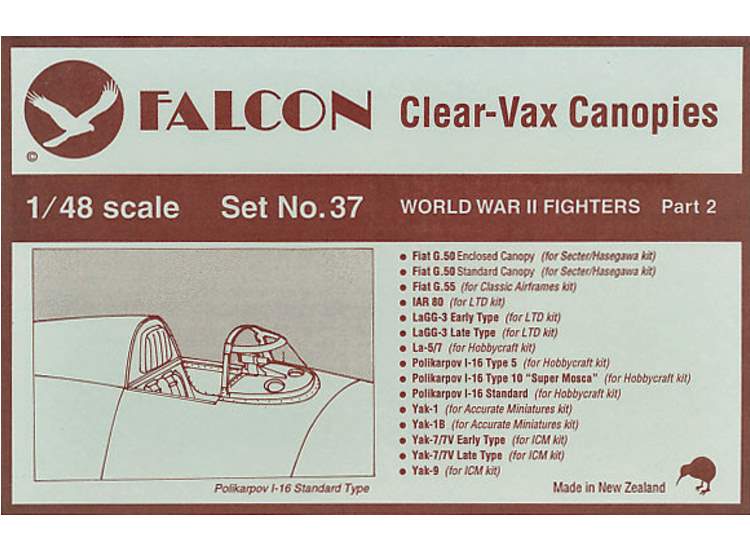 1/48 Falcon - Clear Vax Canopies Set 37: WWII Fighters Part 2