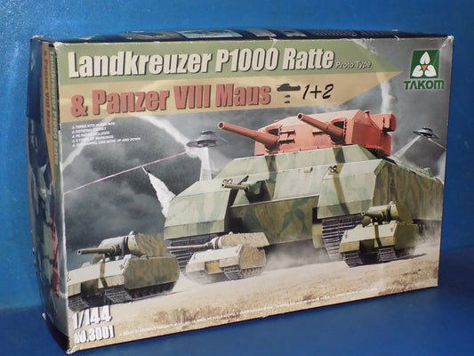 1/144 Takom - Landkreuzer P1000 Ratte & Panzer VIII Maus (3 Kits)