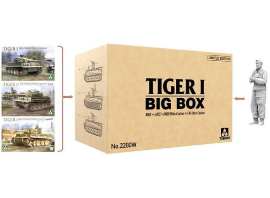 1/35 Takom - Tiger I Big Box Limited Edition (3 Tiger Tanks 1x 1/16 Figure)