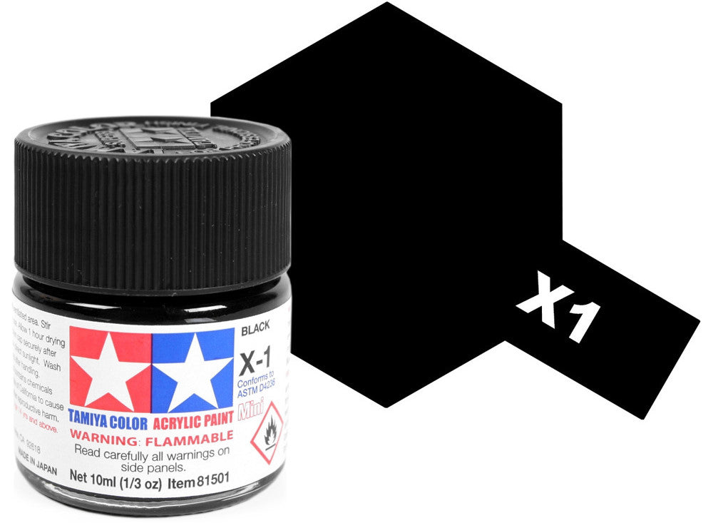 10ml Tamiya - Acrylic Mini X1 Black