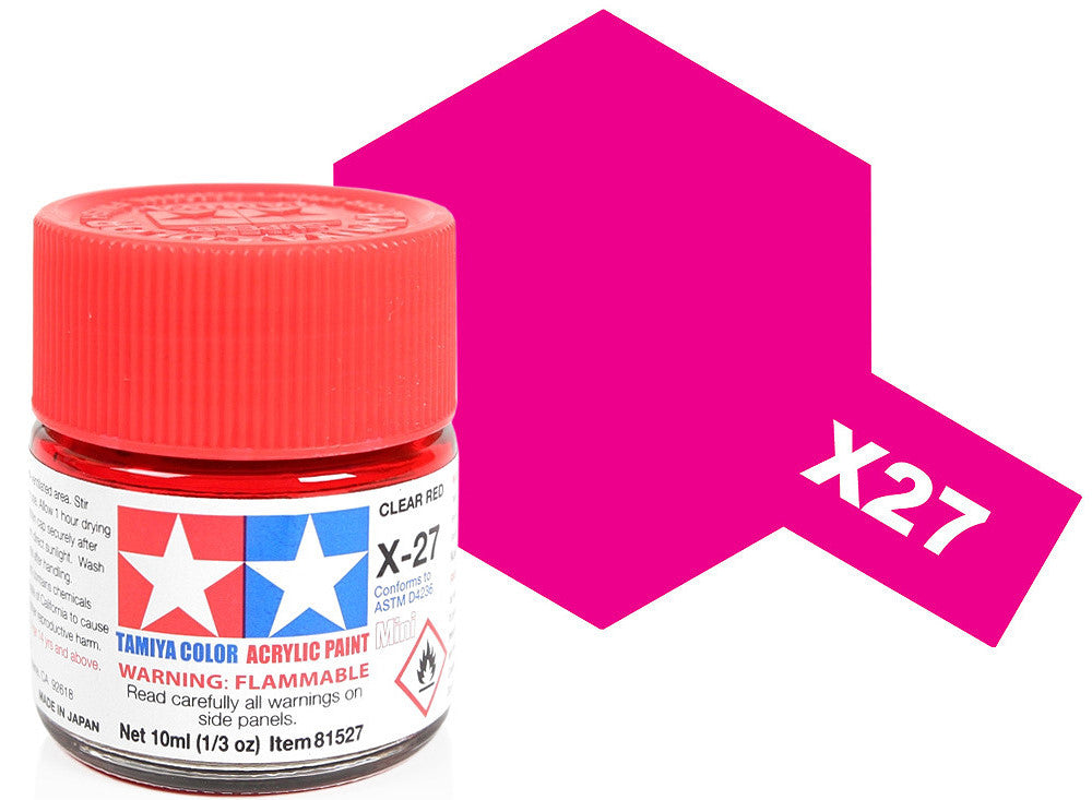 10ml Tamiya - Acrylic Mini X27 Clear Red
