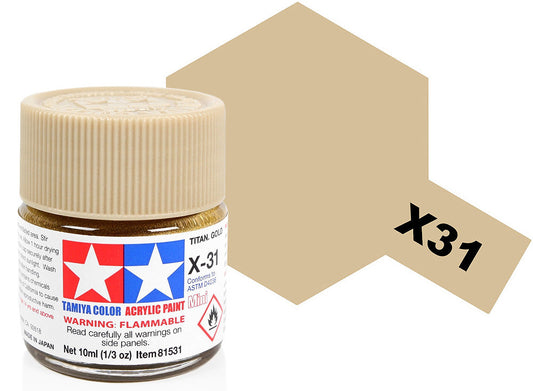 10ml Tamiya - Acrylic Mini X31 Titan. Gold