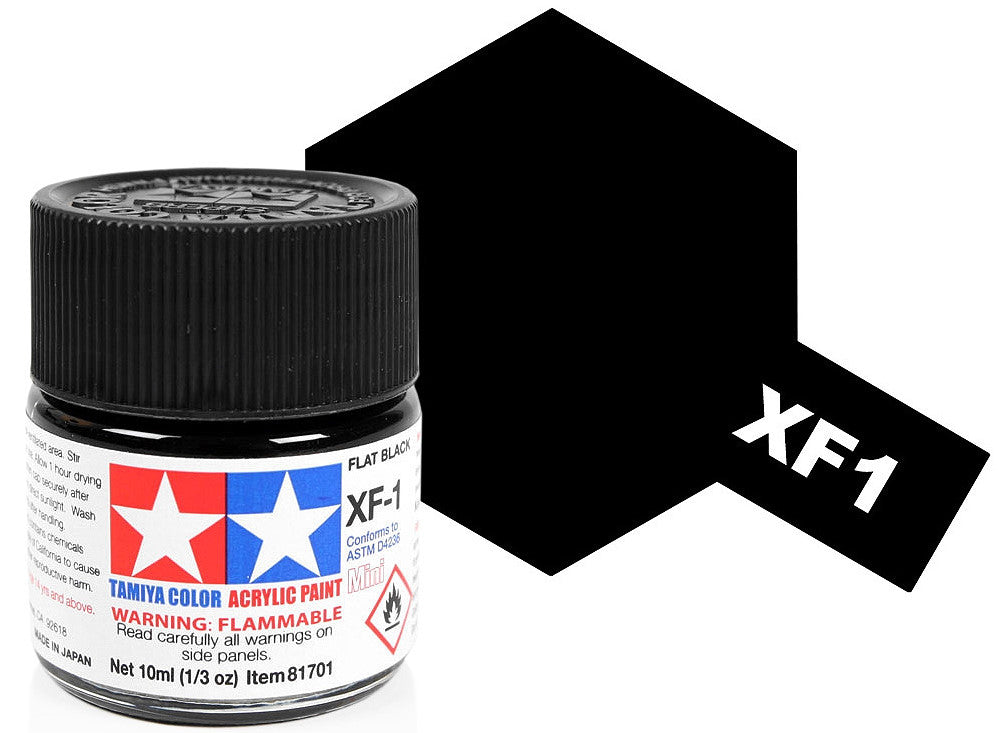 10ml Tamiya - Acrylic Mini XF1 Flat Black
