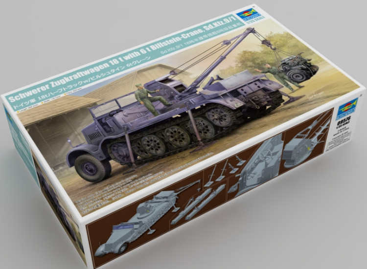 1/35 Trumpeter - Schwerer Zugkraftwagen 18 t with 6 t Billstein-Crane, Sd.Kfz.9/1