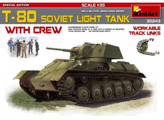 1/35 Miniart - T-80 Soviet Light Tank with Crew