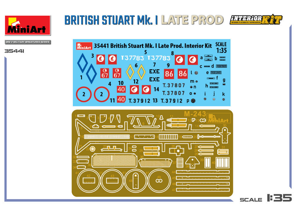 1/35 Miniart - British Stuart Mk.1 Late Prod Inetrior Kit