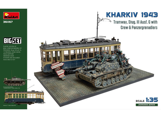 1/48 Miniart - Kharkiv 1943: Tram & Stug. III Ausf. G w/Crew. Big Set