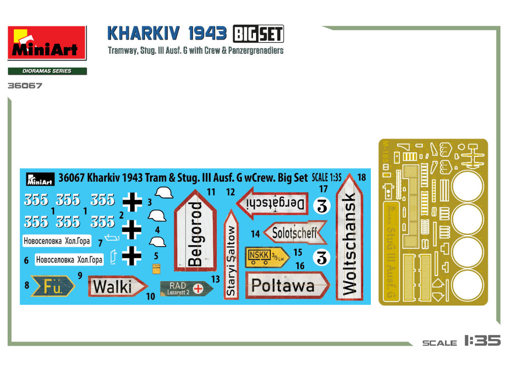 1/48 Miniart - Kharkiv 1943: Tram & Stug. III Ausf. G w/Crew. Big Set