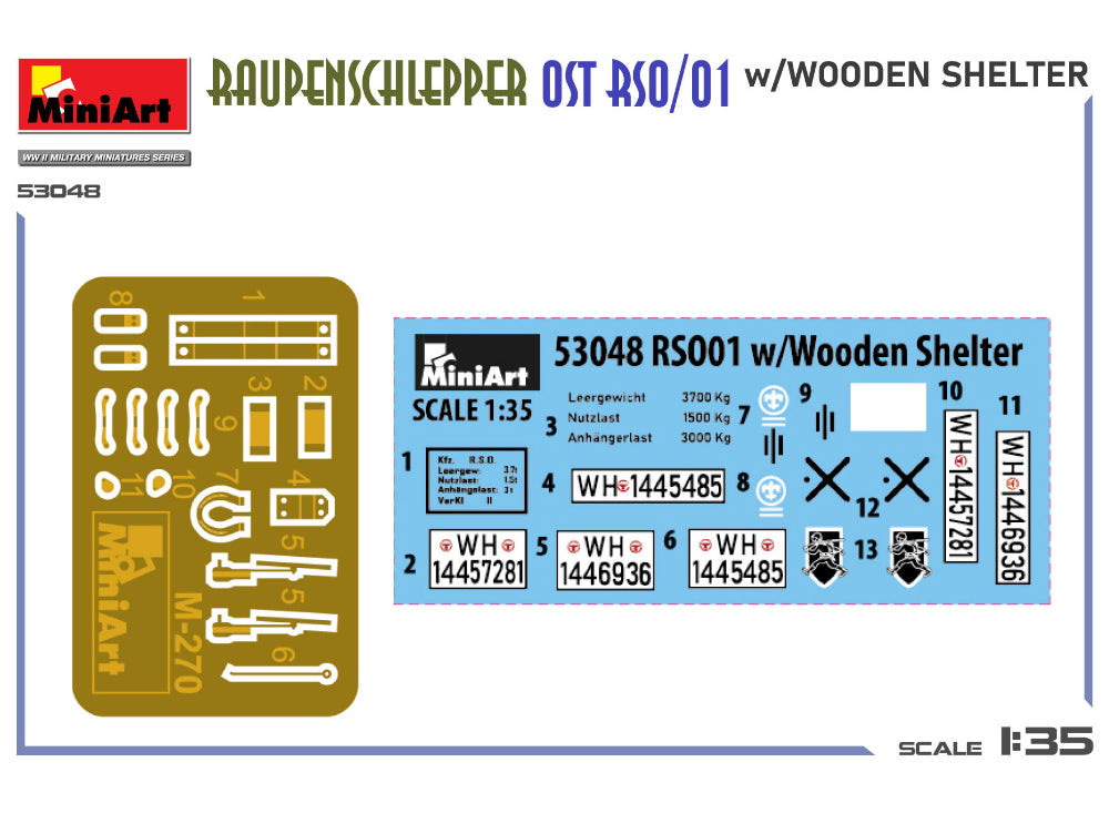 1/35 Miniart - Raupenschlepper Ost RSO/01 w/Wooden Shelter