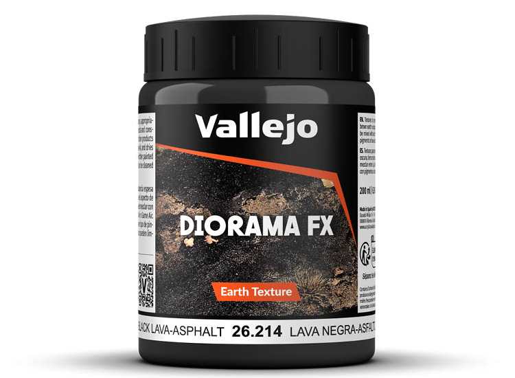 200ml Vallejo - Earth Texture -Black Lava / Asphalt