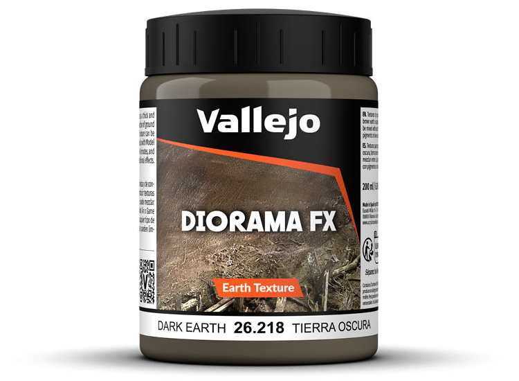 Vallejo VA26218 200ml - Earth Texture - Dark Earth