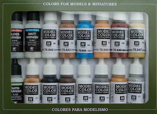 17ml x 16 Vallejo - Model Color Acrylic Paint Set - Folkstone Specialist