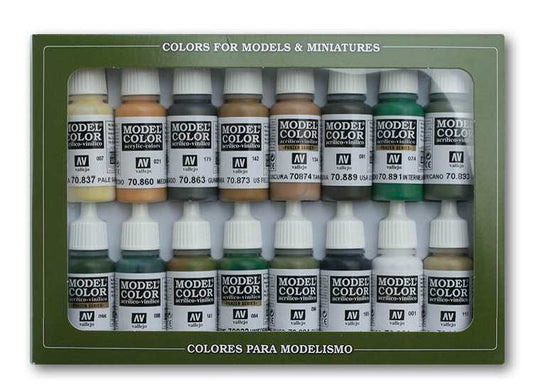 17ml x16 Vallejo - Model Colour Acrylic Paint Set Allied Forces WWII