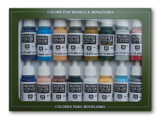 17ml x16 Vallejo - Model Colour Acrylic Paint Set Allied Forces WWII